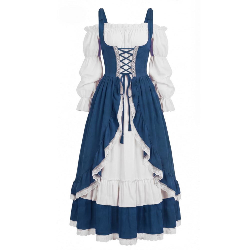 Medieval Vintage Royal Dress Victorian Princess Corset Performance Costume Halloween Stage Costume