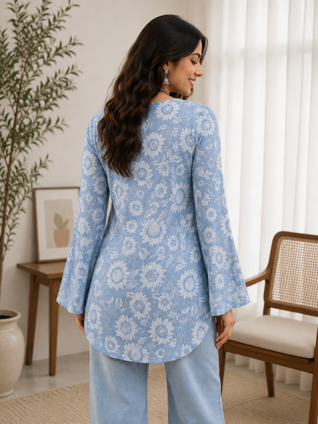Stylish Women’s Printed Rayon Straight Kurti | Full Sleeve Ethnic Kurta for Office, Casual & Daily Wear