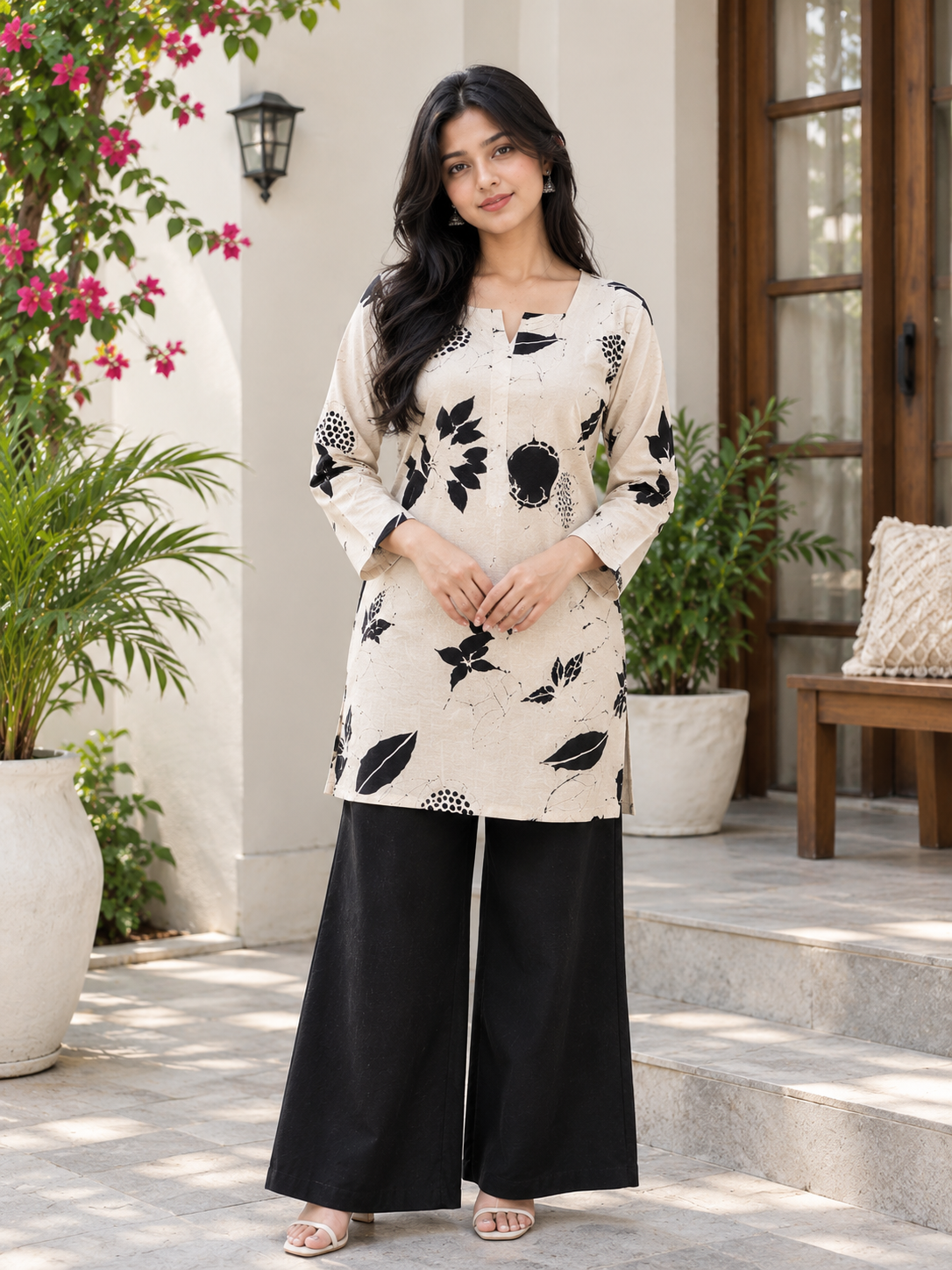 Women  Floral Printed Short Kurti