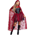 Halloween Little Red Riding Hood Costume Festival Role Play Stage Performance Outfit Patent Leather Grim Reaper Cape Cloak Vampire