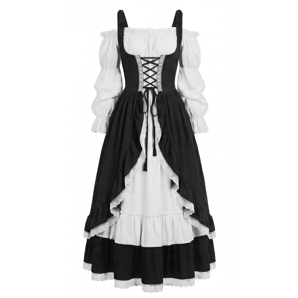 Medieval Vintage Royal Dress Victorian Princess Corset Performance Costume Halloween Stage Costume