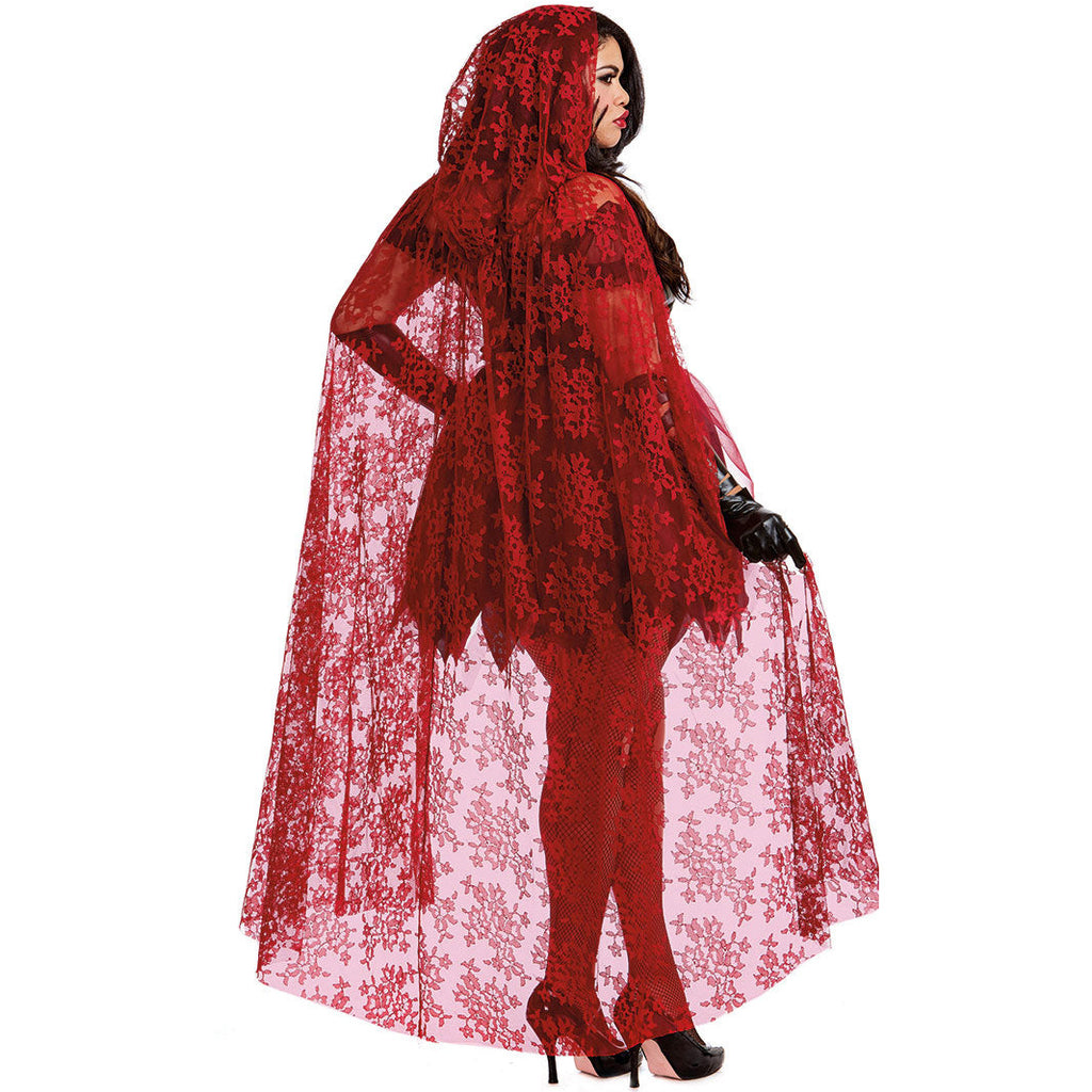 Halloween Little Red Riding Hood Costume Festival Role Play Stage Performance Outfit Patent Leather Grim Reaper Cape Cloak Vampire