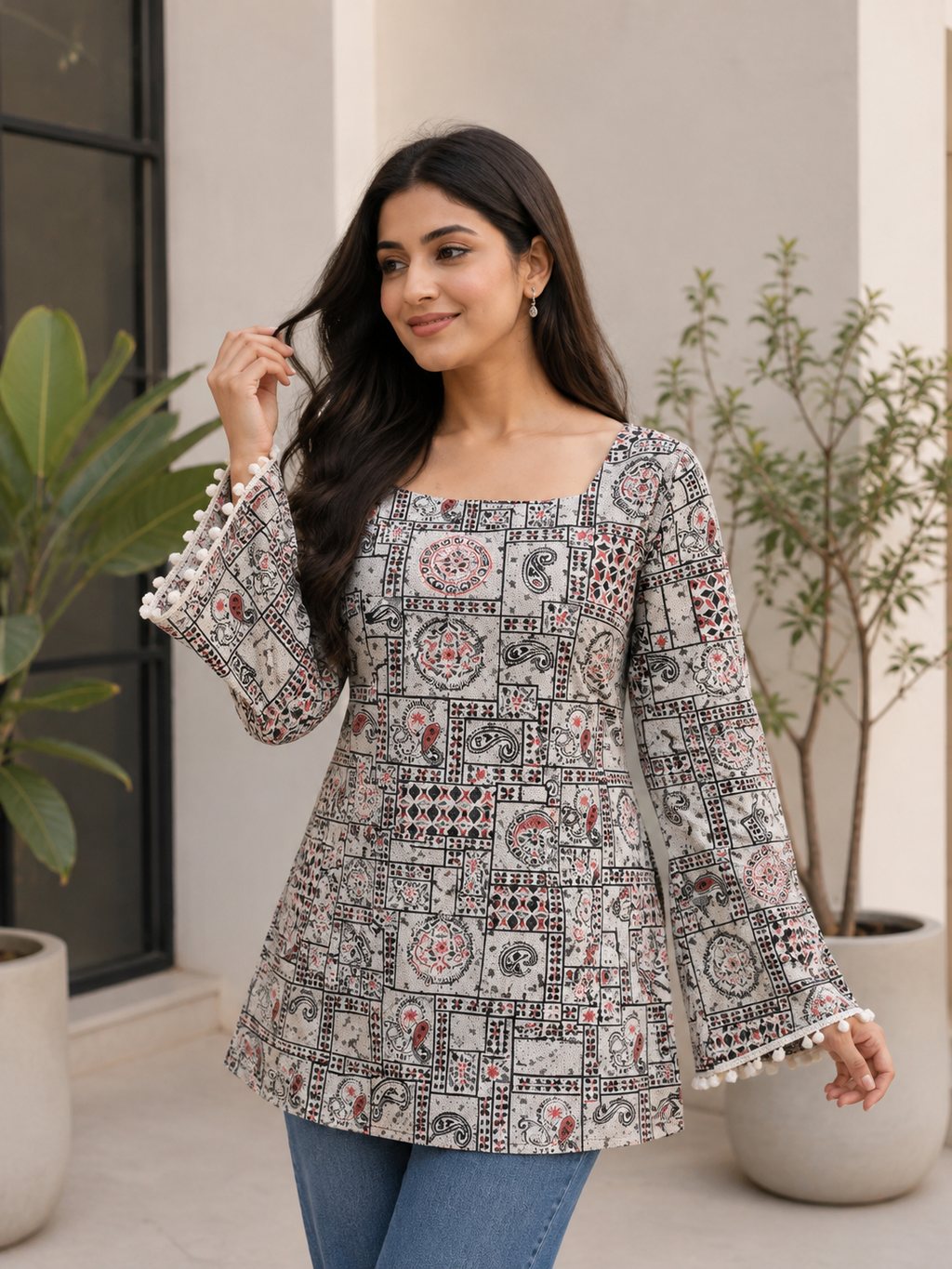 Square Neck Short kurti