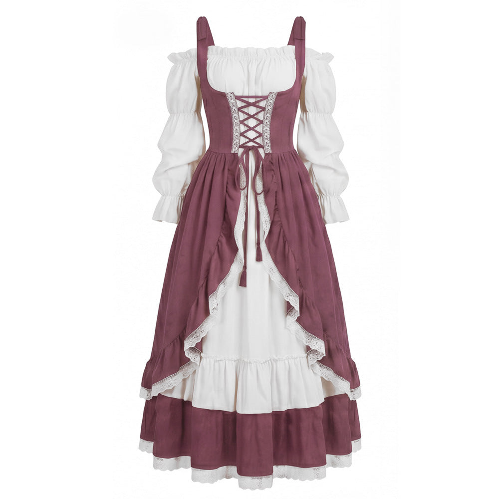 Medieval Vintage Royal Dress Victorian Princess Corset Performance Costume Halloween Stage Costume