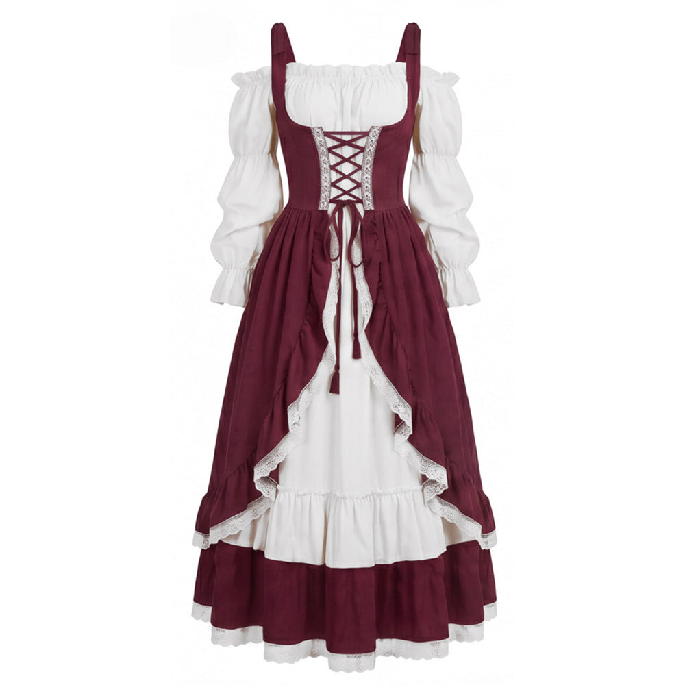 Medieval Vintage Royal Dress Victorian Princess Corset Performance Costume Halloween Stage Costume