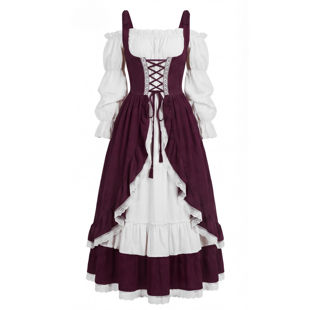 Medieval Vintage Royal Dress Victorian Princess Corset Performance Costume Halloween Stage Costume